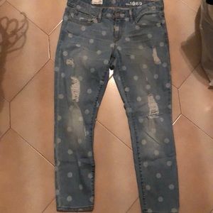 Gap jeans - polka dot print with rips
